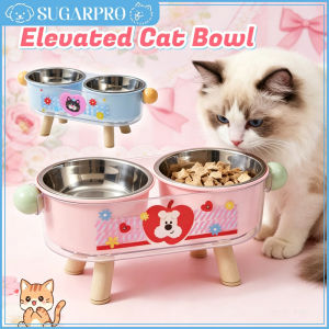 Stainless Steel Cat Bowl No Black Chin Drinking Water Feeding Double Bowl Detachable Stainless Steel Dog Bowl