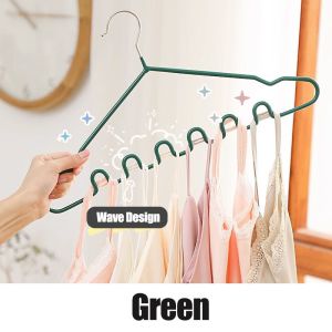 Stainless Steel Hanger Baju for Clothes Bra Sling Belt Neck Tie Bag Hangers with 6 Hooks Anti Slip Wave Hanger