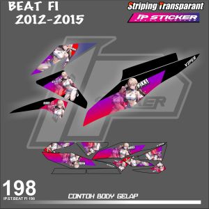 BEAT FI 2012 - 2015 (COD) STIKER STRIPING MOTOR HONDA BEAT FI  2012 - 2015  - STIKER LIST GRAFIK SIMPLE WARNA VARIASI DESAIN RACING HOLOGRAM DAN TRANSPARAN BISA COD IP.KODE-198