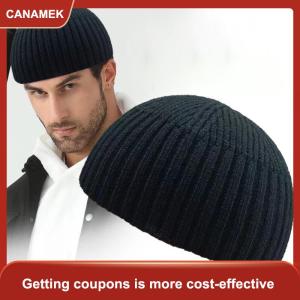 【CANAMEK】 Đường phố rắn màu dệt kim cap brimless ấm cổ điển Dome hat đàn hồi ngoài trời dưa Beanie cap