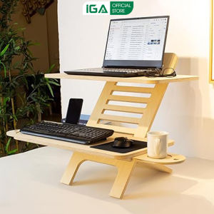 Bàn làm việc đứng máy tính 2 tầng có thể tháo rời điều chỉnh độ cao thương hiệu IGA - GP373