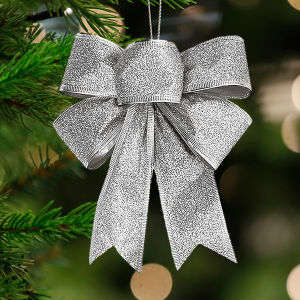 10ชิ้น 24cm โบว์คริสต์มาสประดับเลื่อม จำนวน / โบว์ผงกลิตเตอร์คริสต์มาส / โบว์จี้ต้นคริสต์มาส / เครื่องประดับคริสต์มาส DIY ตกแต่งบ้าน