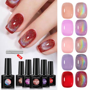 Nail Art Colors Gel Cat Eye Gel Rainbow Glitter Crystal Rainbow Cat Eye Nail Salon Gel Polish