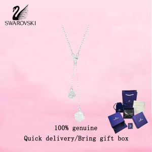 💎 Swarovski 💎 Womens fashion necklace S925 sterling silver round cut sphere and cube white diamond 5693207 Dextera Pendant Valentines Day gift Birthday gift