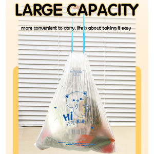 100pcs Drawstring Garbage Bag Thickened Automatic Closing Kitchen Liners with Tie Tape Drawstring Handles