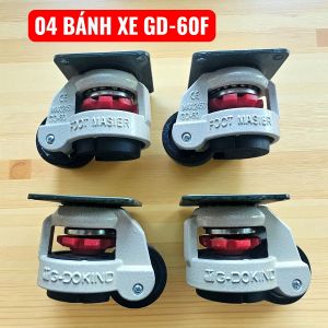 BỘ 04 Bánh xe tăng chỉnh chịu lực Foot master GD-60F sử dụng cho máy móc thiết bị thùng pin. TẢI 500KG