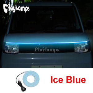 1pcs Car Hood LED Daytime Running Light Strip Waterproof Flexible Decoration Lamp Atmosphere Light Universal for 12V Vehicles