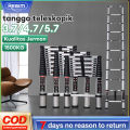 Tangga Lipat Aluminium Tangga Teleskopik 2.7M/3.9M/4.3M/5.1M Telescopic Ladder tangga lipat. 