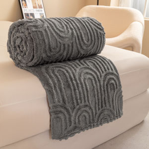 【Super low price】Ultra Soft 3D Jacquard Fleece Blanket Vintage Roman Column Striped Sofa Throw Blankets for Office Nap Travel Lightweight quilt