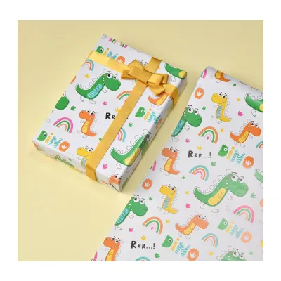 CGS Printed Wrapping Paper (5pcs) - Rainbow Dinosaur