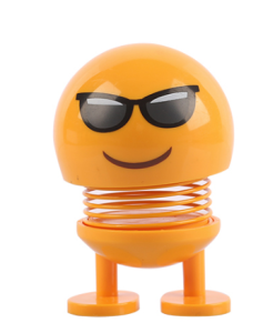 MOTOGO Car Toy Emoticon Doll Funny Shaking Multi-Funny Shaking Head Doll Small Ornaments Lovely Car Accessories Interior Doll Creative Coche Decoration Kawaii Accessories