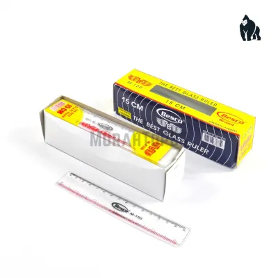 Penggaris Plastik 15 cm Besco / Garisan Bening M-150 / Glass Ruler Transparant Murah
