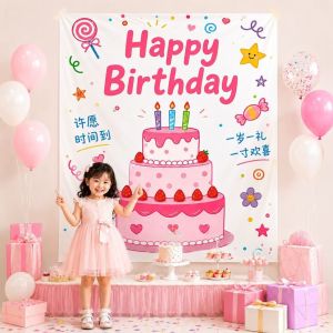 Birthday Decorations Cloth Pokemon Birthday Decorations Party Banners Backdrop Fabric for Boys and Girls Hanging Decorations Hiasan Dan Dekorasi Hari Jadi Banner Parti Premium Qualit...