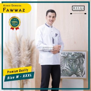 Baju Koko Pria Dewasa Lengan Panjang Polos Bahan Toyobo Premium Adem Model Fawwaz