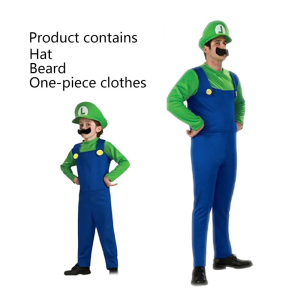 Carlanisa Super Mario Bros Luigi Cosplay for Kid and Adult Malaysia Costume Halloween Party Performance