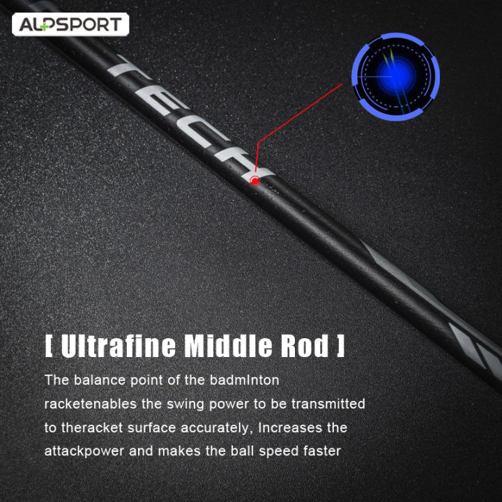 ALP RR Badminton Racket, 2 PCS 100% Original Carbon Fiber 4U G5 24lbs ...