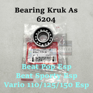 Klahar/Bearing Kruk As 6204 HONDA BEAT POP BEAT SPORTY VARIO 110 125 150 Bearing Radial Ball Laher Presisi Dan Awet (Bisa Cod)