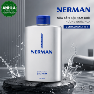 NERMAN Bộ Sữa Tắm Gội Nam Giới 4IN1 Tóc - Mặt - Cơ Thể - Ngừa Mụn 330G