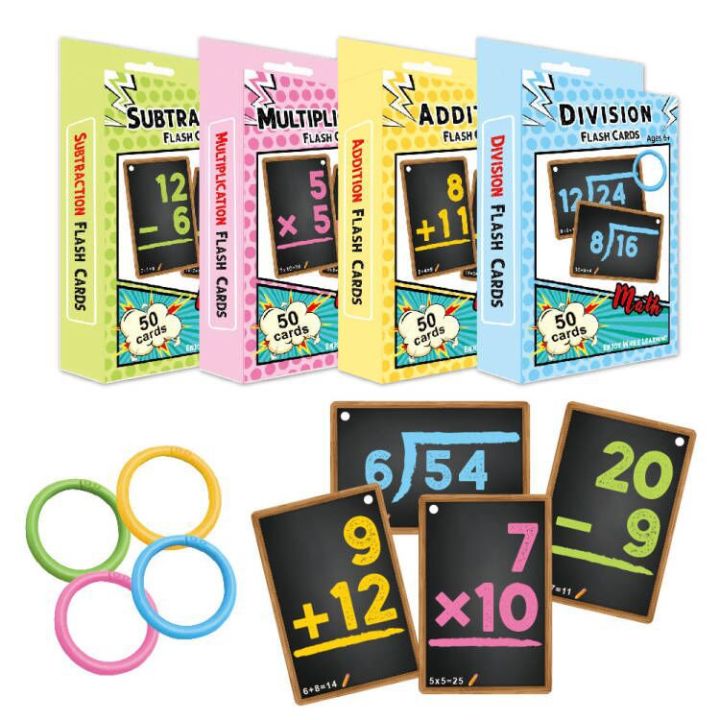 Montessori Math Toys Math Flash Cards Addition Subtraction ...