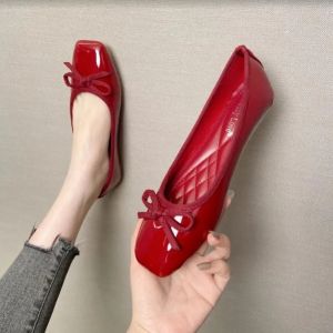 Giày Ba Lê Da Mềm Cho Nữ Giày Công Sở Đế Bằng Thời Trang Hàn Quốc Cho Nữ