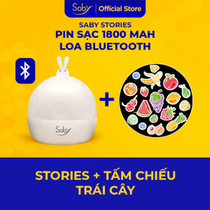 Đèn ngủ chiếu sao Saby Dreamz Saby Stories loa bluetooth tấm phim chiếu trái cây đèn chiếu trần đa dạng lựa chọn phim chiếu BH 12 tháng