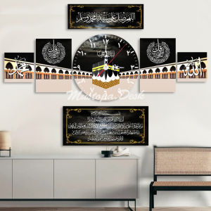 Jam Dinding Kaligrafi Unik 3D 1 Set Mewah