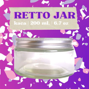 RETTO Straight Glass Jar 200 mL | Toples Kaca | Jar Selai Kaca Cantik