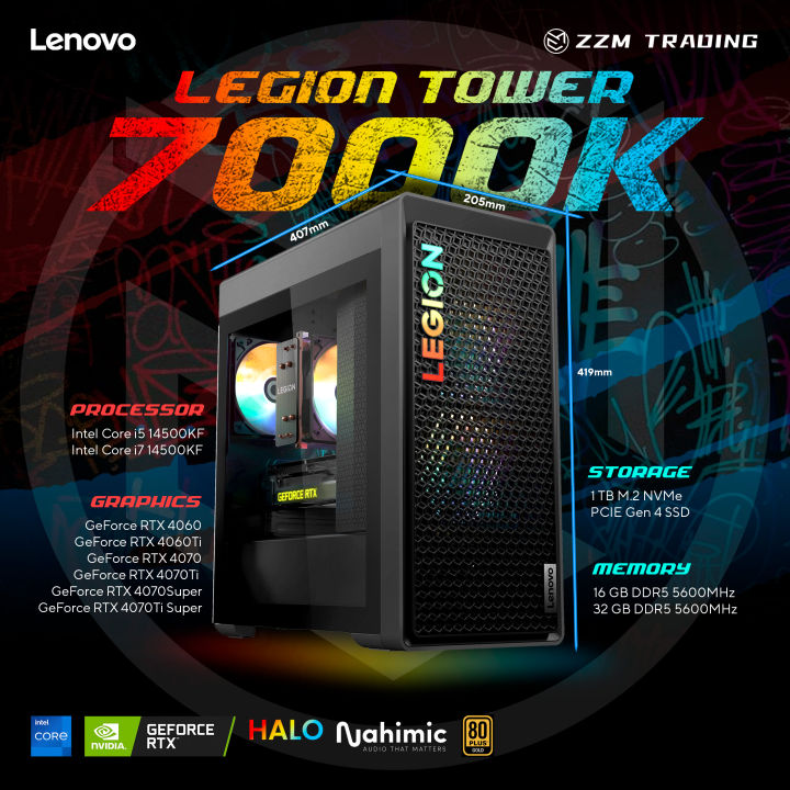 Lenovo Legion Tower 7000k Intel Core I5i7 14th Gen Rtx Gpu 16gb32gb Ram 1tb Ssd Zzm Trading 5622