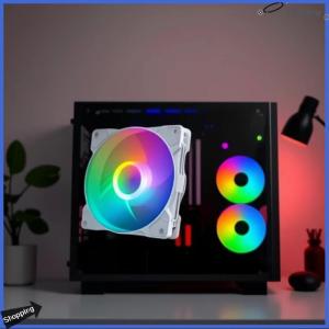 【jianzhanqinl】 12cm 9 Blades người hâm mộ máy tính với RGB bầu không khí đèn ánh sáng làm mát cao hiệu suất chơi game PC Cooler tiếng ồn thấp
