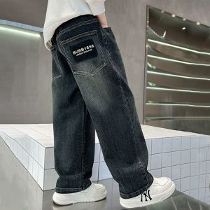 2026 New Spring Autumn Boys Casual Denim Pants Children Versatile Pocket Straight Cut Teen Kids Trousers