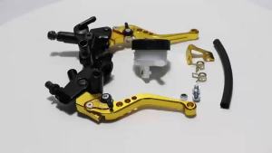 dncnf Universal CNC Motorcycle Adjustable Clutch Brake Master Cylinder Reservoir Levers Kit for Yamaha Kawasaki 7/8" 22mm Handlebar H8M4T
