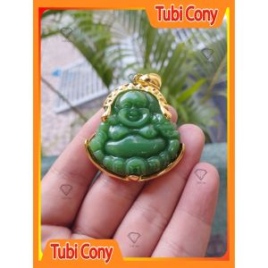 Mặt dây chuyền di lạc vui vẻ xanh thạch mẫu mới về M151223-151-DX2 Tubi Cony