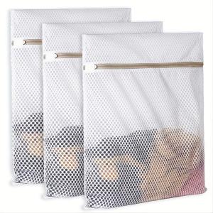 fengwan123 3pcs Durable Honeycomb Mesh Laundry Bags For Delicates 125gsm Net Fabric Durable And Reusable Delicate Wash BagTravel Organization Bag For Lingerie Clothes Jeans Bath Towel Sock 12 X 16 Inches