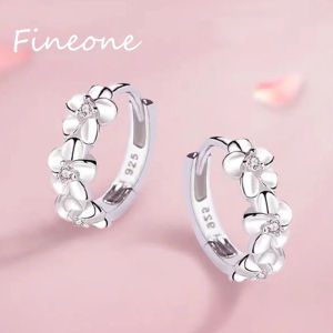 Flower Earrings for Women Fashion Crystal Zircon Flower Hoop Earrings