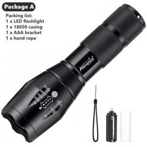 Alonefire E17 Orange Yellow Led Flashlight White Light Zoomable Waterproof Torch 3800 Lumens 18650 For Camping Lantern