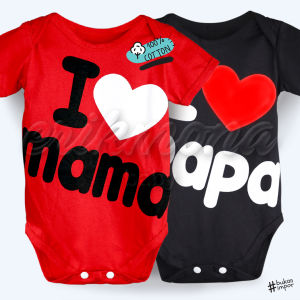 baju bayi jumper bayi baju anak papa mama sepasang 2pc