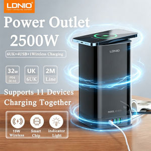 LDNIO Power Outlet Multi-plug Tower Expansion Socket QC3.0 Fast Charger Power Protector