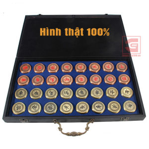 Cờ tướng kim loại kèm bàn cờ cao cấp size 50mm
