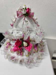 ekas Cincin Hantaran Double Cincin Wedding Set vintage roses Renda Manik Bersinar gubahan tapak cincin siap gubah tunang khawin