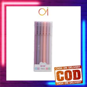 AI-A48 Pena Rainbow Perlengkapan Sekolah Import/Pulpen Gel 6IN1 Motif Polos Warna Pastel Gaya Korea