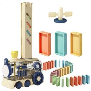 80/200PCS Automatic Domino Blocks Set Elecric Train Train Domino for Toppling Kids Game Educational Toy Building