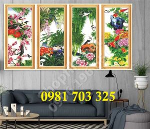 Gạch tranh đẹp tứ quý trang trí cao cấp