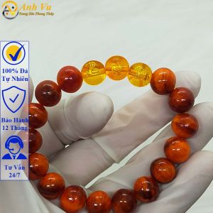 Vòng gỗ huyết long tam hợp tỵ dậu sửu - chất liệu gỗ cao cấp có thấu quang - size 8 10 12ly - có khai quang điểm nhãn may mắn tài lộc - PHONG THỦY ANH VŨ