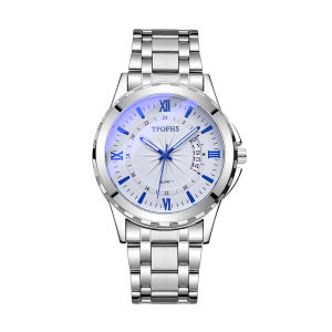 【READY STOCK】 New Luxury Waterproof Mens watch High-end Stainless Steel Strap Watch With Calendar Quartz Wristwatch男士手表