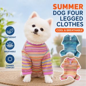 Dog Clothes Summer Breathable Cooling Mesh Four Leg Jumpsuit Puppy Cat Outfit Small Medium