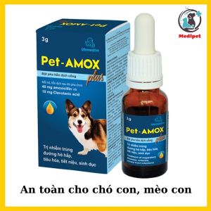 Pet- Amox Plus Dùng Các Nhiễm Trùng Chó Mèo Lọ 3g