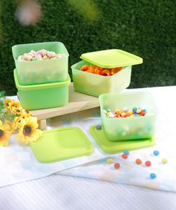CPM Lula Junior Set of 4 pcs Hijau / Lunch box / Kotak makan plastik