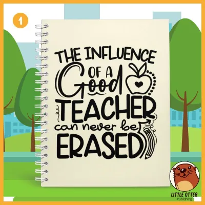 Teachers Day Gift Double-ring/Spiral Notebook - (A5|Lined/Blank|120pages)|LittleOtterPublishing