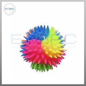 Pet Spiky Bouncing Silicone Tennis Ball with Light Interactive Fun Durable Material for Dogs Cats Playtime Enhancer