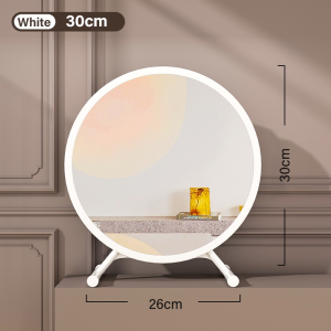 XUXU LED Light Vanity Mirror With LED Light Mirror Desktop Makeup Mirror Stand Round Mirror For Bedroom